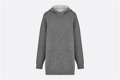 j adore dior sweater|J'Adior 8' Hooded Sweater Gray Cashmere with Rear Signature.